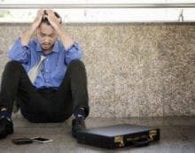 Depressed businessman Protect your business from the unexpected realities of life