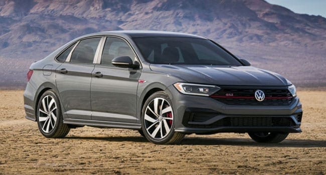 The Anniversary Edition 2019 Volkswagen Jetta GLI has three-setting heated leather seats and they work a treat. It also has decent trunk room.