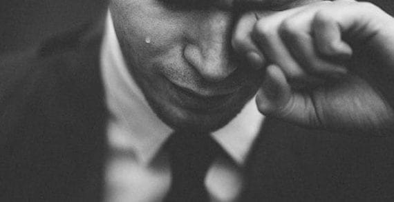 Man crying How to move on from hurt feelings and bad situations
