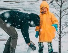 snow playing outdoors kids children family parent winter weather Since we’ve no place to go, let it snow, let it snow, let it snow